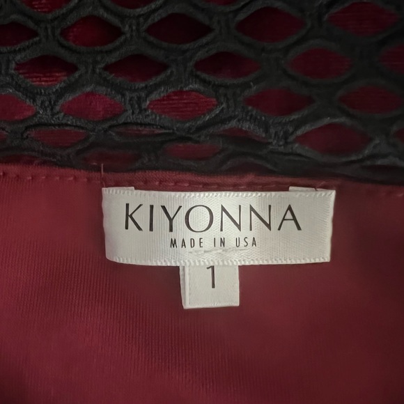 Kiyonna Dress Plus Size Velvet Lace Mesh Combo Burgundy Black Size 1 (14/16) NEW - Picture 10 of 11
